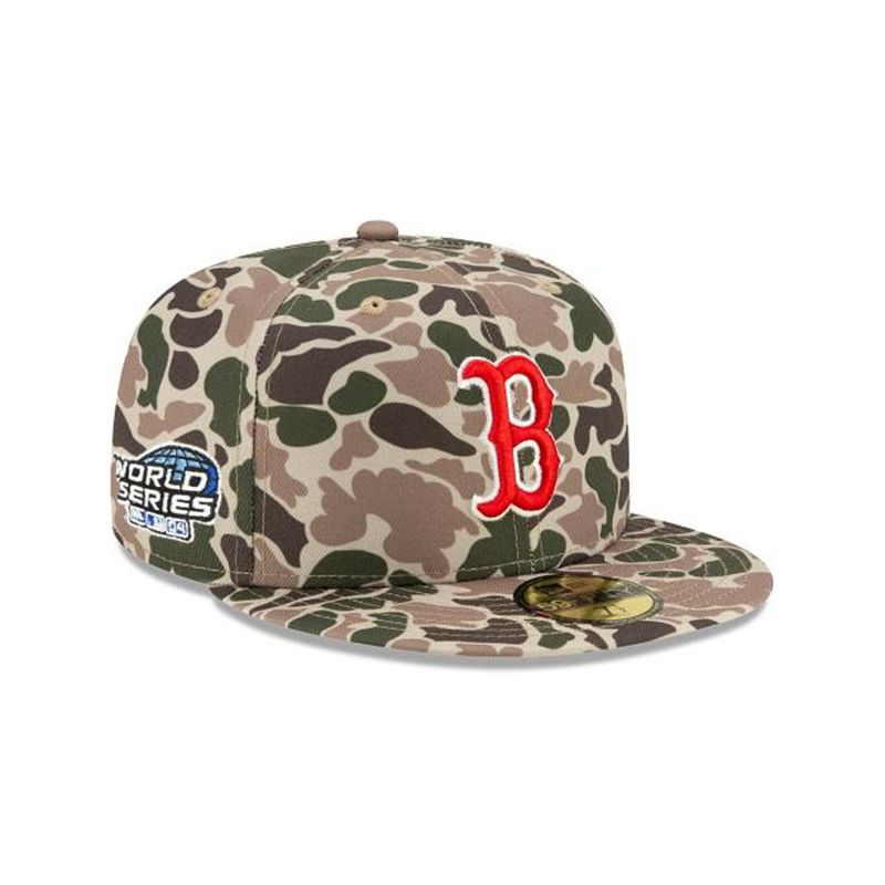 MLB Boston Red Sox Duck Camo 59Fifty Fitted (RPB0633) - Green New Era Caps